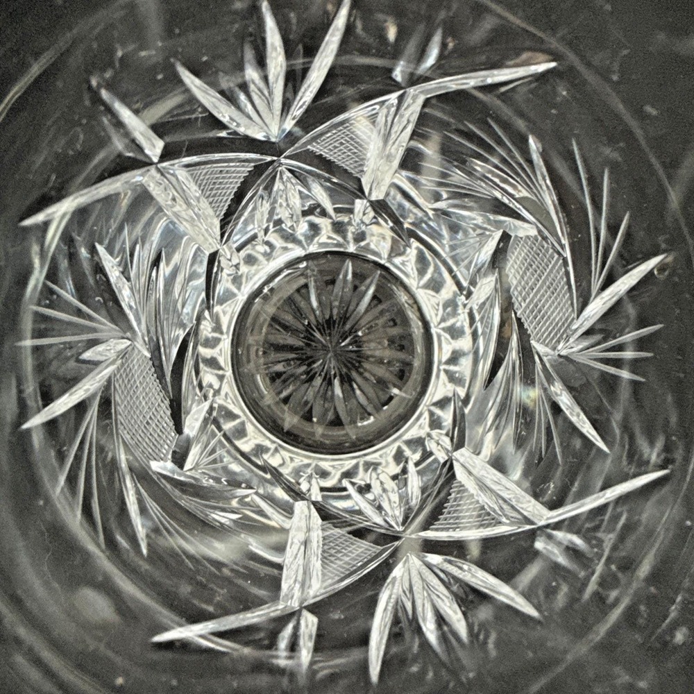 Vintage CUT GLASS Pinwheel High Ball Glass Set Of 4